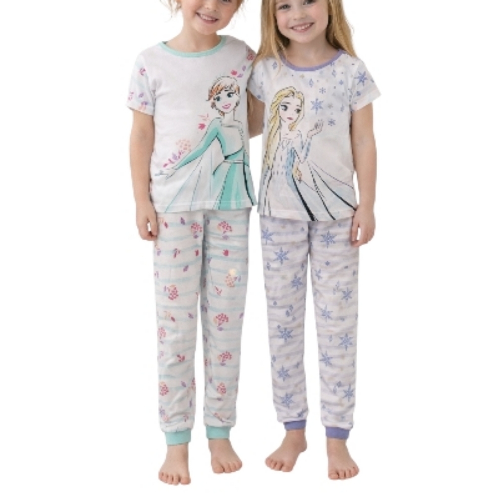 Disney Frozen Girls 4pc Pajama Set Anna‎ Elsa Size 5T